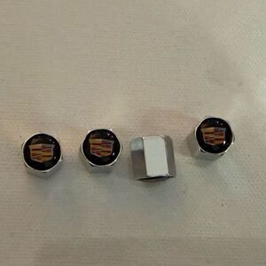 Cadillac Valve Stem Caps in Silver Set of 4 NWT
